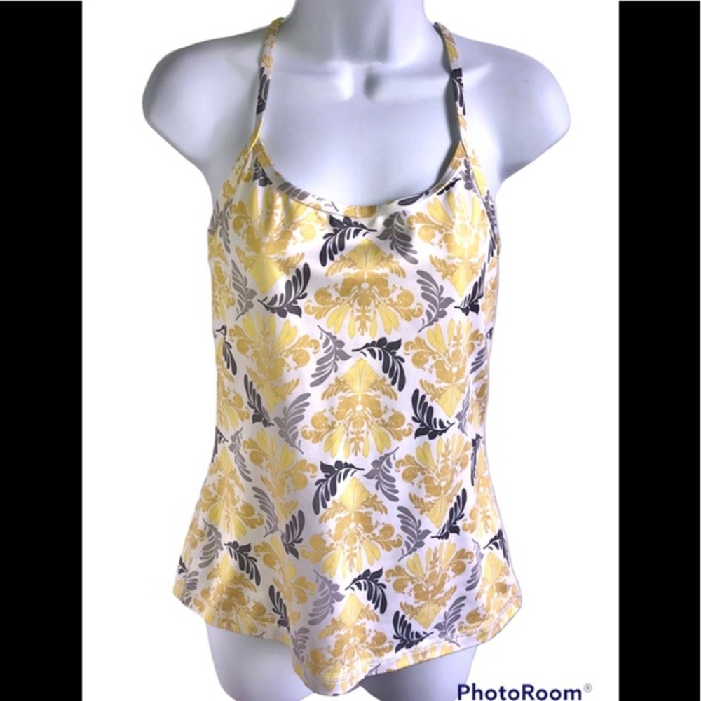 Nordic Track Tank Top Yoga Racerback Spaghetti Strap Athletic Fitness Yellow Med